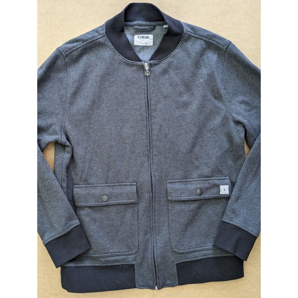 LinkSoul Full‎ Zip Men's Jacket Black/Gray Large